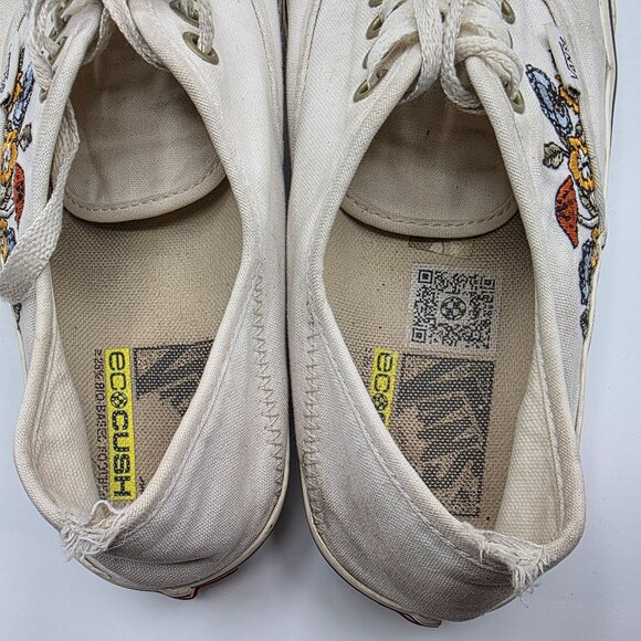 Vans EcoCush Womens Size 9 White Canvas Sneakers Floral Embroidery Casual - Picture 6 of 13